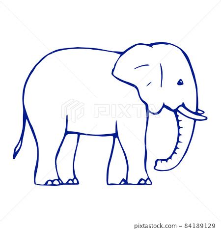 Drawing of a baby elephant on a white background - Stock Illustration ...