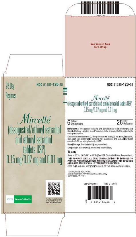 Mircette - FDA prescribing information, side effects and uses