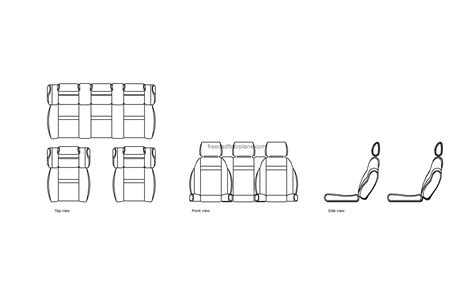 Car Seats, AutoCAD Block - Free Cad Floor Plans