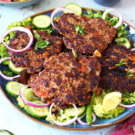 Easy Pakistani Chapli Kabab (Beef Kebab) - Chili to Choc