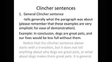 Clincher Sentences - YouTube