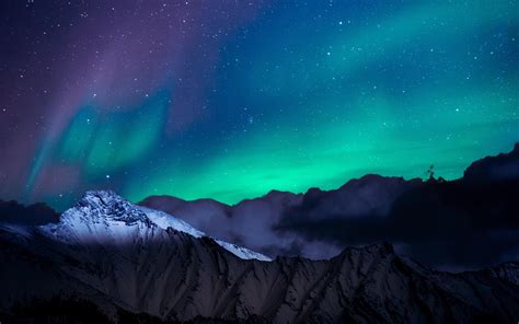 2880x1800 Northern Lights Night Sky Mountains Landscape 4k Macbook Pro ...