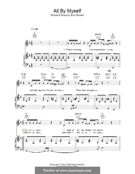 All By Myself by E. Carmen - sheet music on MusicaNeo