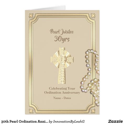 30th Pearl Ordination Anniversary Priest Clergy Card Best Anniversary ...