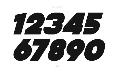 Set of numbers bold italic style 7653783 Vector Art at Vecteezy