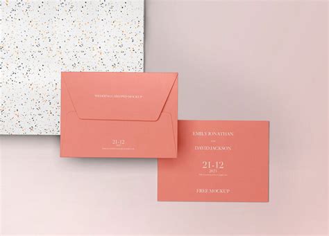 Free Wedding Card Mockup | Mockuptree