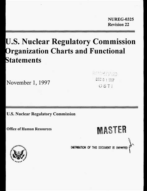 US Nuclear Regulatory Commission organization charts and functional statements - UNT Digital Library