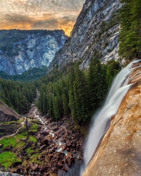 The Mist Trail at Sunset. Vernal Falls, Yosemite National Park, California. [3648x4560][OC] : r ...