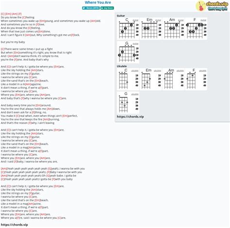 Chord: Where You Are - Jay Sean - tab, song lyric, sheet, guitar, ukulele | chords.vip