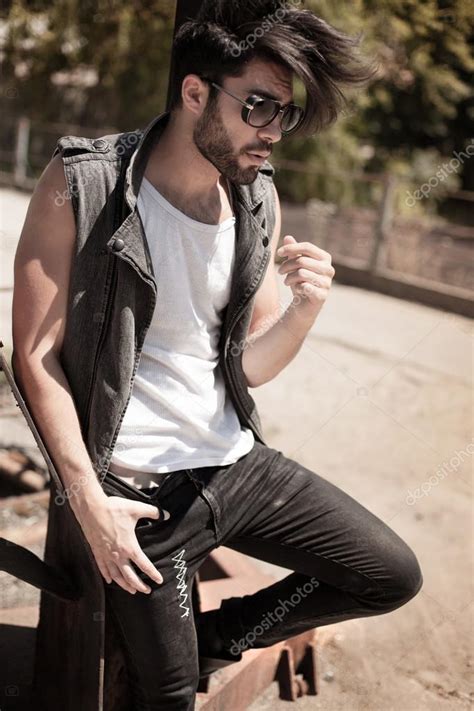 Handsome Man Model Dressed Punk Stock Photo By ©matusciac 78589700 ...