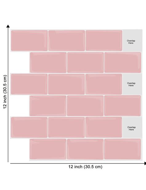 Peel and Stick Pink Subway Vinyl Tile | Clever Mosaics