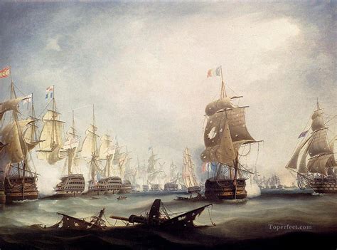 the battle of trafalgar 1805 warships Painting in Oil for Sale