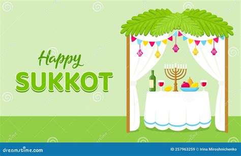 Happy Sukkot In Hebrew. Sukkot Collection Set Of Templates For Flyers ...