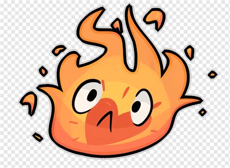 Cartoon Calcifer, Calcifer, comics, orange, artwork png | PNGWing