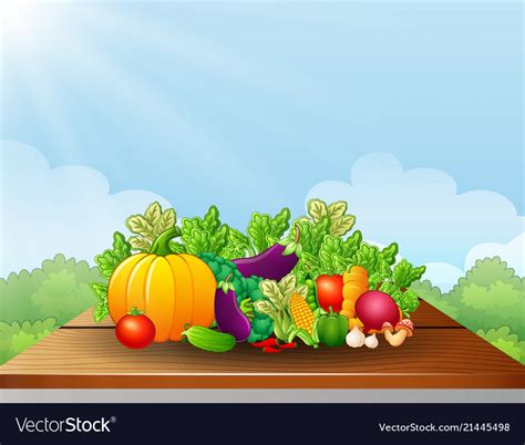 Fresh vegetables on the table Royalty Free Vector Image