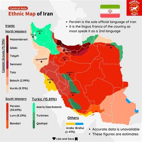 Ethnic map of Iran. Data are estimates. ... - Maps on the Web