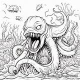 Sea Monster Coloring Pages  Free & Printable sketch template