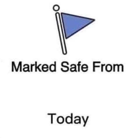 Marked Safe Meme Template with Blue and White Cone