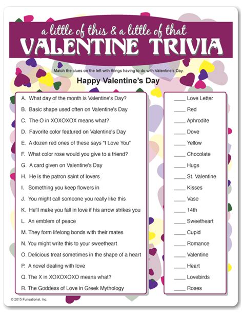 Valentine's Day Trivia Questions And Answers Printable - Printable Word ...