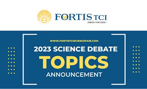 2023 Science Debate Topics Announced