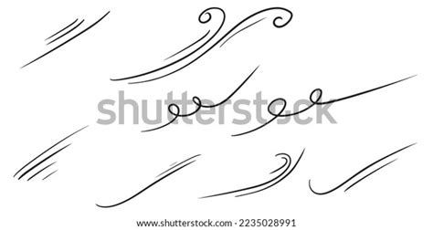 Doodle Sketch Style Wind Gust Cartoon Stock Vector (Royalty Free ...