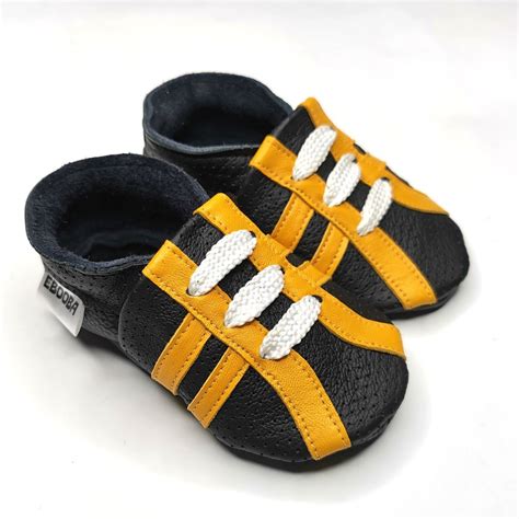 Black&orange Baby Shoes Baby Sneakers Leather Baby Shoes - Etsy