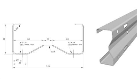 Galvanised Steel Purlins 145 x 1.5mm