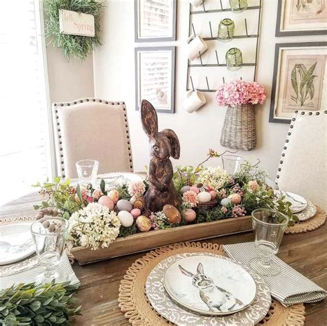 26 Beautiful Decorating Ideas To Celebrate Spring Using Dough Bowls | Easter bunny centerpiece ...