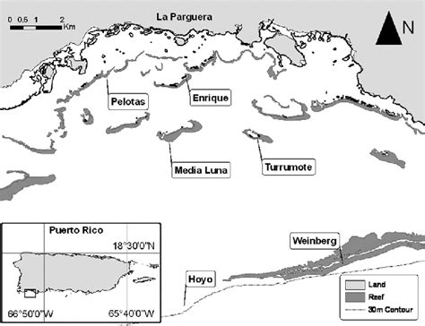 Map of La Parguera, Puerto Rico with study sites. | Download Scientific Diagram