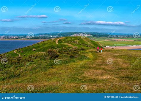 Brean Down Walk on Promontory Peninsula Somerset England UK with Green ...