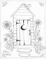 Outhouse Drawings Sketch Coloring Page sketch template