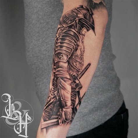 Black and Grey Realism Samurai Tattoo - Love n Hate