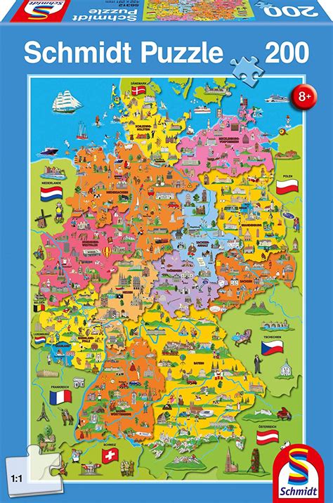 Cartoon Map Of Germany, Pieces Vary, Schmidt Spiele | Puzzle Warehouse