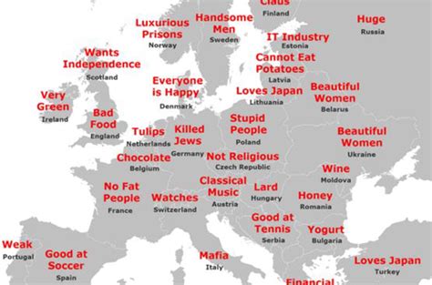 The Japanese stereotype map of Europe | indy100