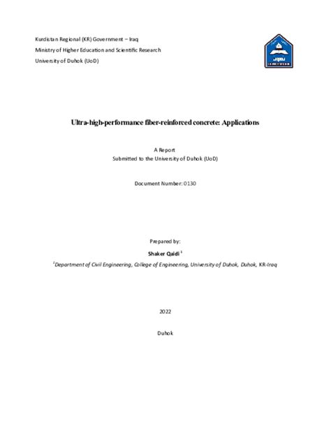 (DOC) Ultra-high-performance fiber-reinforced concrete: Applications | S Q - Academia.edu