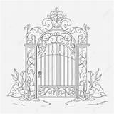 Gate Coloring Page sketch template