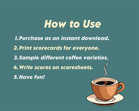 Coffee Tasting Notes Score Card, Tasting Flight Coffee Printables, Fun Virtual Tasting Party for ...