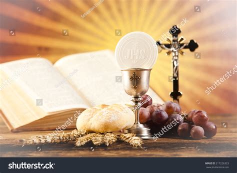 Holy Communion Bread, Wine Stock Photo 217226323 : Shutterstock