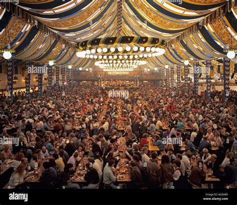 Inside a beer tent Oktoberfest Munich Bavaria Germany Stock Photo - Alamy