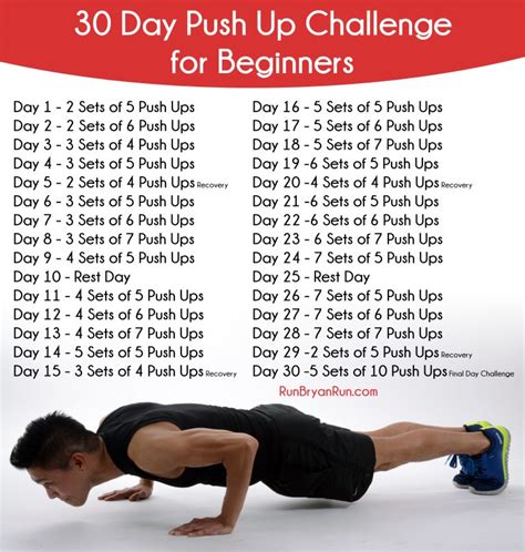 30 Day Push Up Challenge for Beginners - RunBryanRun