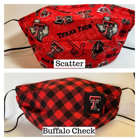 Fabric Face Mask Texas Tech / Fabric Mask Red Raiders TTU Mask | Etsy