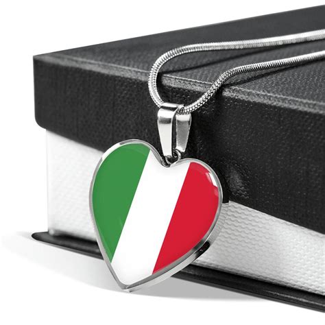 Italian Flag with Heart Pendant Necklace – P.S. I Love Italy