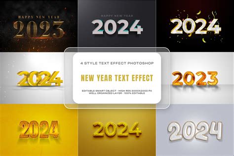 New Year Text Effect PSD - Design Cuts