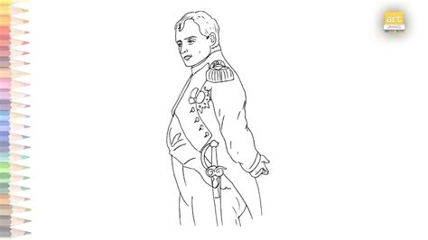 Emperor Napoleon the 1st Outline drawing easy | How to draw Napoleon ...