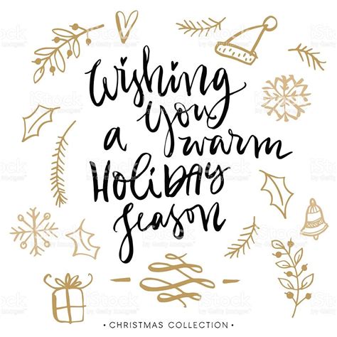 Christmas greeting card with calligraphy. Handwritten modern brush ...