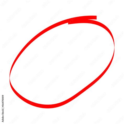 red circle brush stroke marker highlighter Stock Vector | Adobe Stock