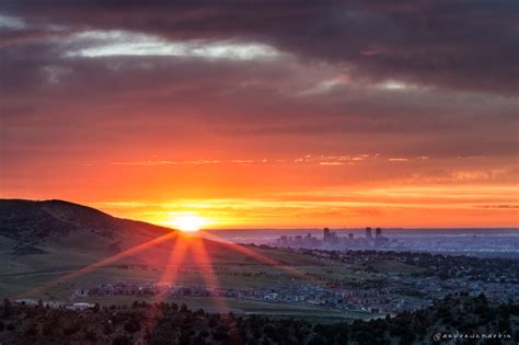 Sunrise this morning from Red Rocks (7/10) : r/Denver