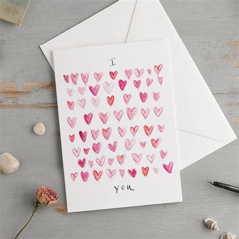 'I Love You' Romantic Hearts Card By Gabrielle Solly Illustration | Valentines diy, Valentines ...