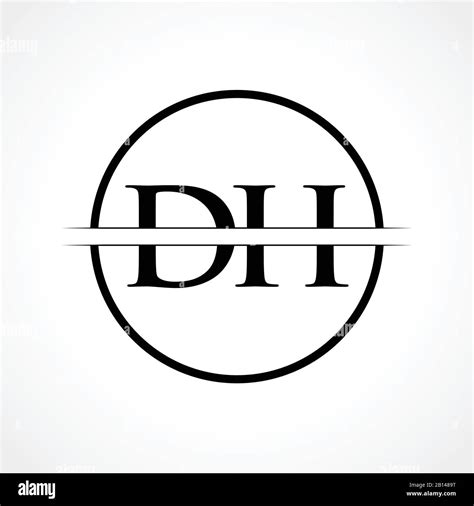 Initial DH Letter Logo Design Vector Template With Black Color. DH Logo Design Stock Vector ...