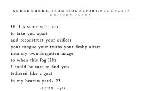 Audre Lorde From "Fog Report" The Black Unicorn: Poems | Poems, Quotes, Audre lorde